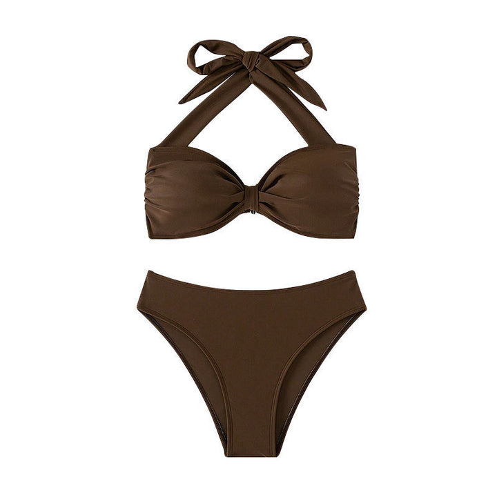 Damen Bikini-Set mit elegantem Knoten-Design und hoch geschnittenem Slip Drune