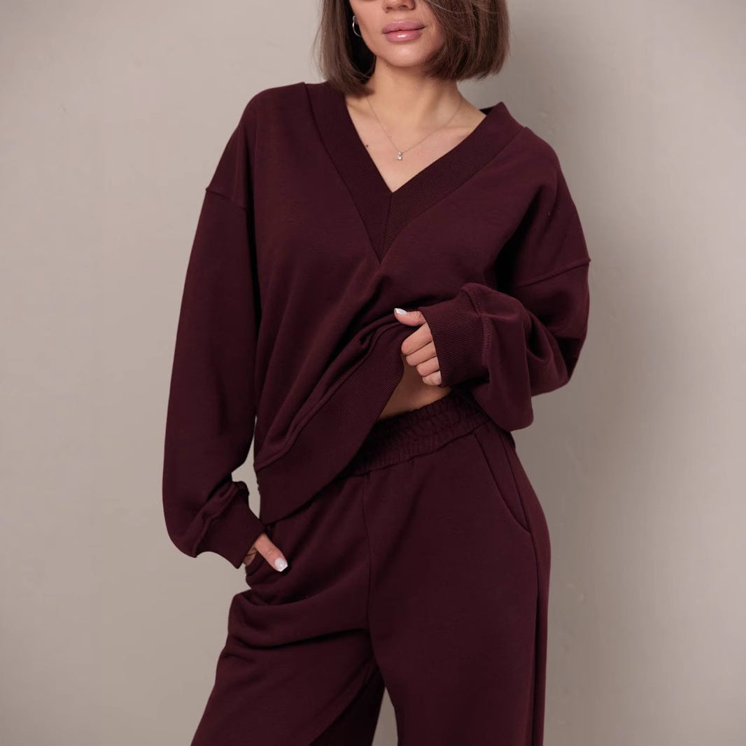 Damen lässiges Sweatshirt- und Jogginghose-Set Drune