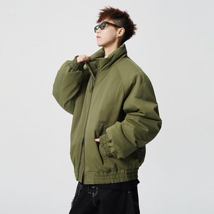 Herren Oversized Windjacke mit Stehkragen und elastischen Bündchen Drune