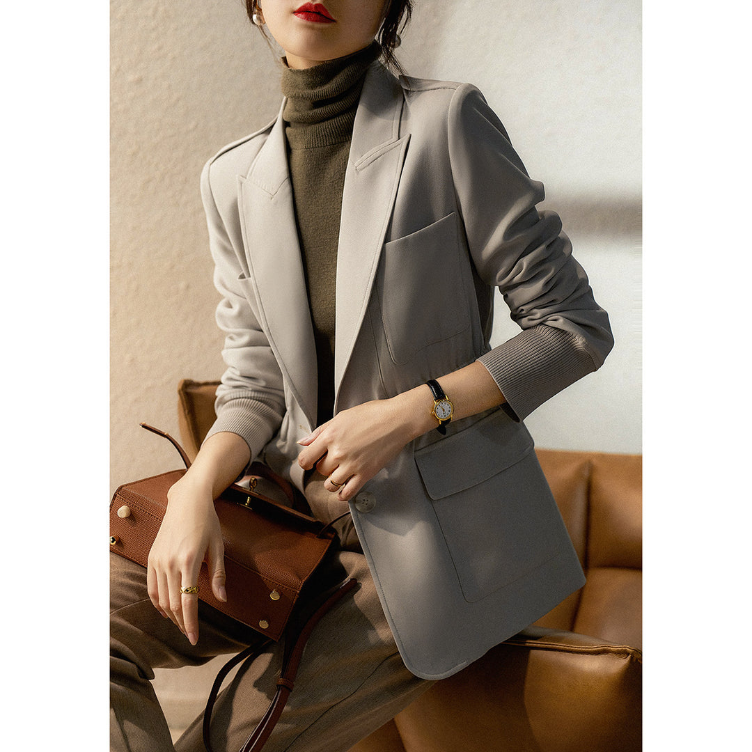 Damen Eleganter Tailored Blazer mit Taschen Drune