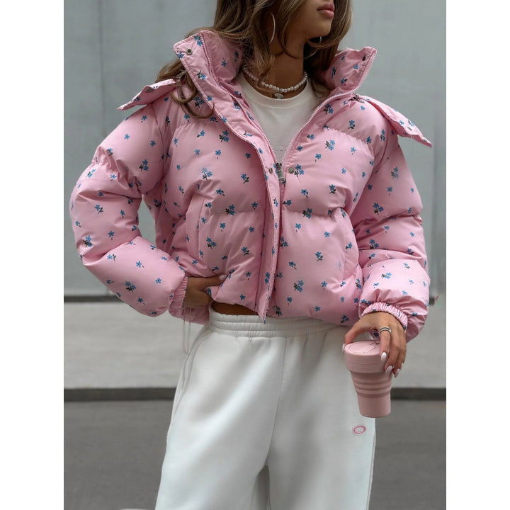 Damen gefütterte Blumensteppjacke im modernen Schnitt Drune