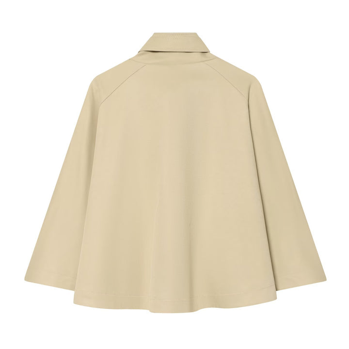 Damen Kurzes Trench-Cape mit Stehkragen, Schulterpatten und doppelter Knopfleiste Drune