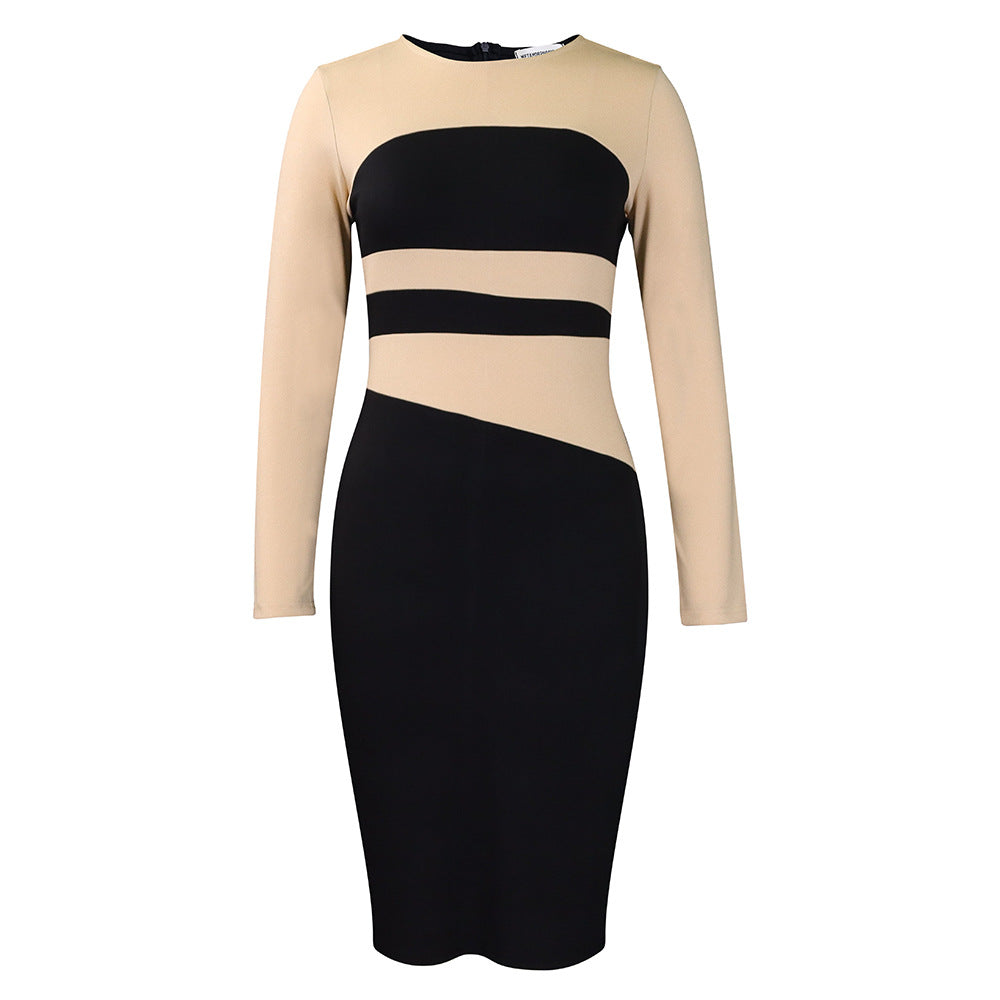 Damen figurbetontes Kleid mit geometrischem Design Drune