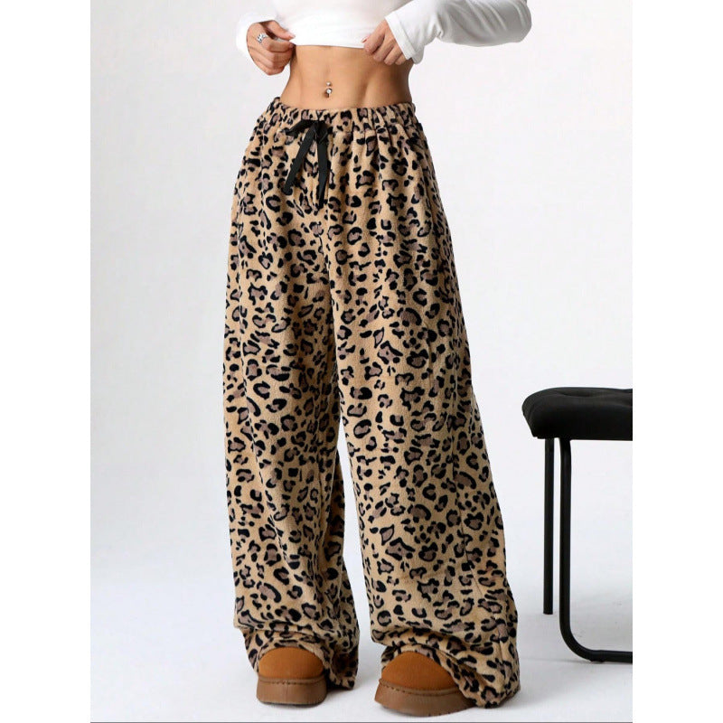 Damen Bequeme Hosen mit Leopardenmuster Drune