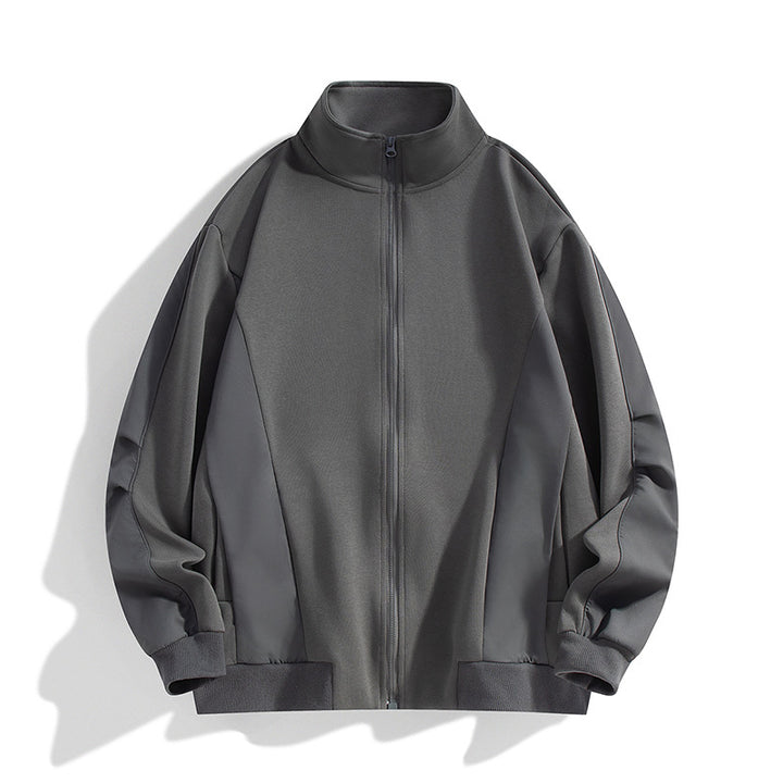 Herren Boxy-Performance-Zipjacke mit hohem Stehkragen, Paneelnähten & windabweisender Struktur Drune