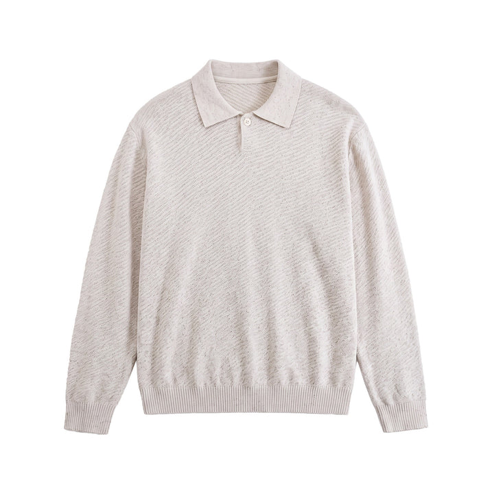 Herren Strick-Poloshirt mit strukturiertem Garn und relaxed Fit Drune
