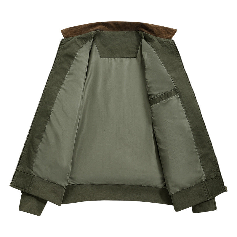 Herren Stilvolle Bomberjacke mit Cordkragen Drune