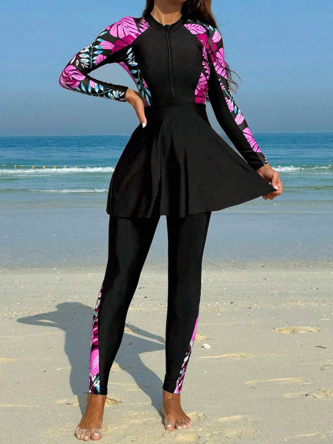 Damen Longsleeve Rashguard mit Rock Drune