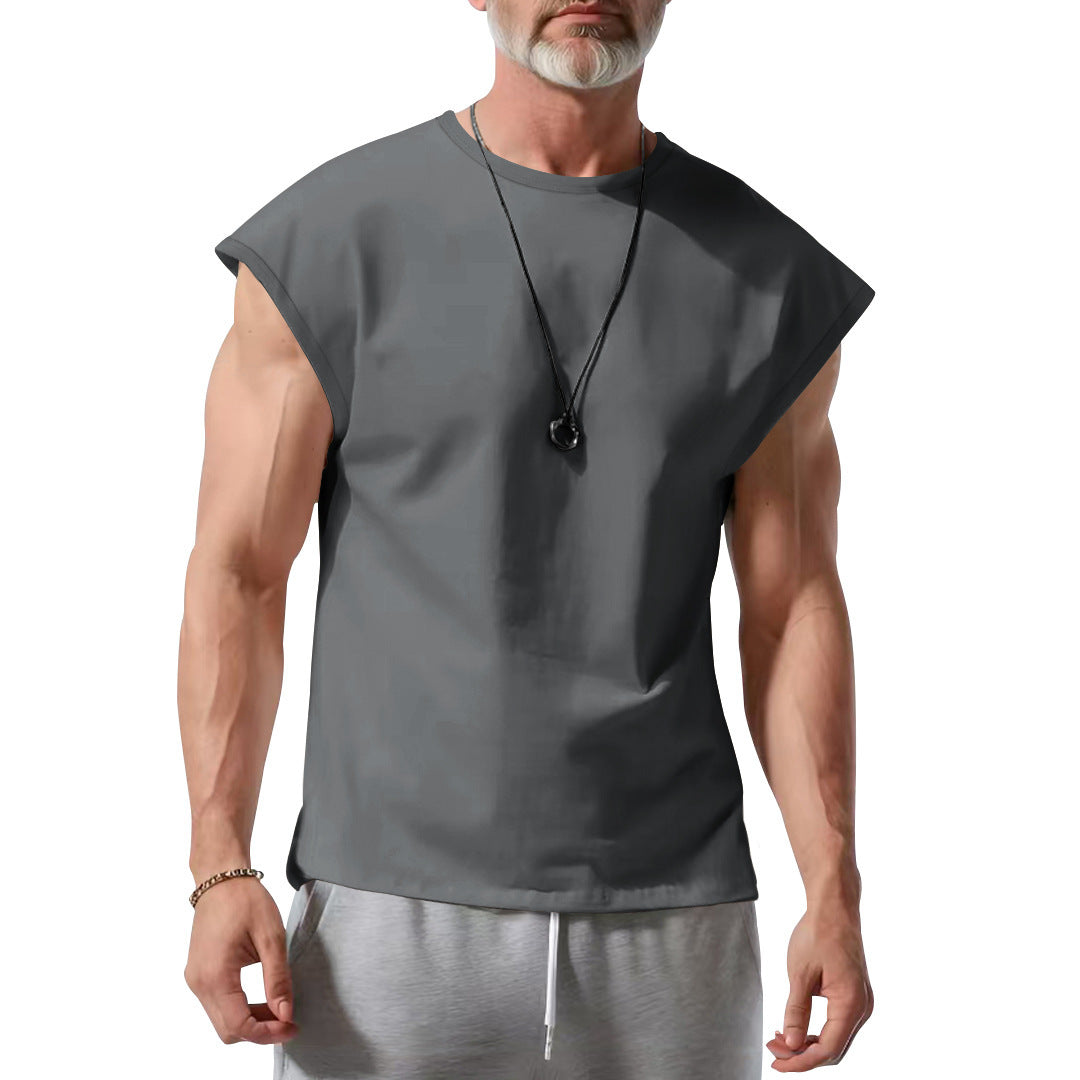 Herren schickes ärmelloses T-Shirt aus atmungsaktivem Baumwollmix Drune