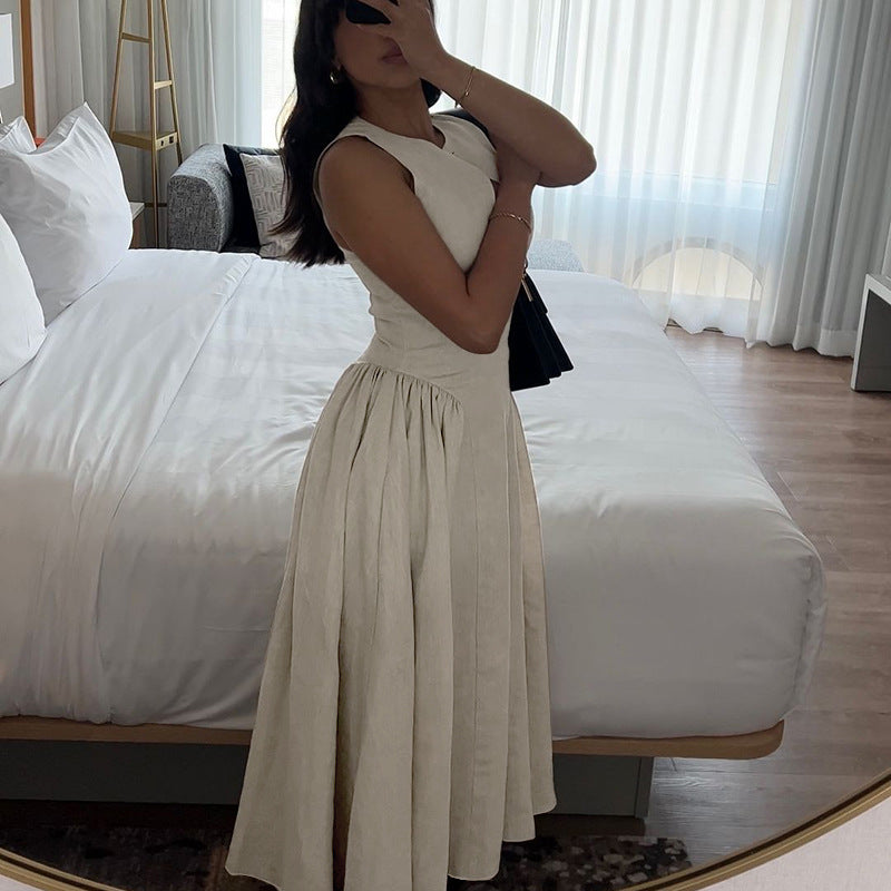 Damen Midi-Kleid mit schickem Schlüsselaugen-Ausschnitt und elegantem Rock Drune