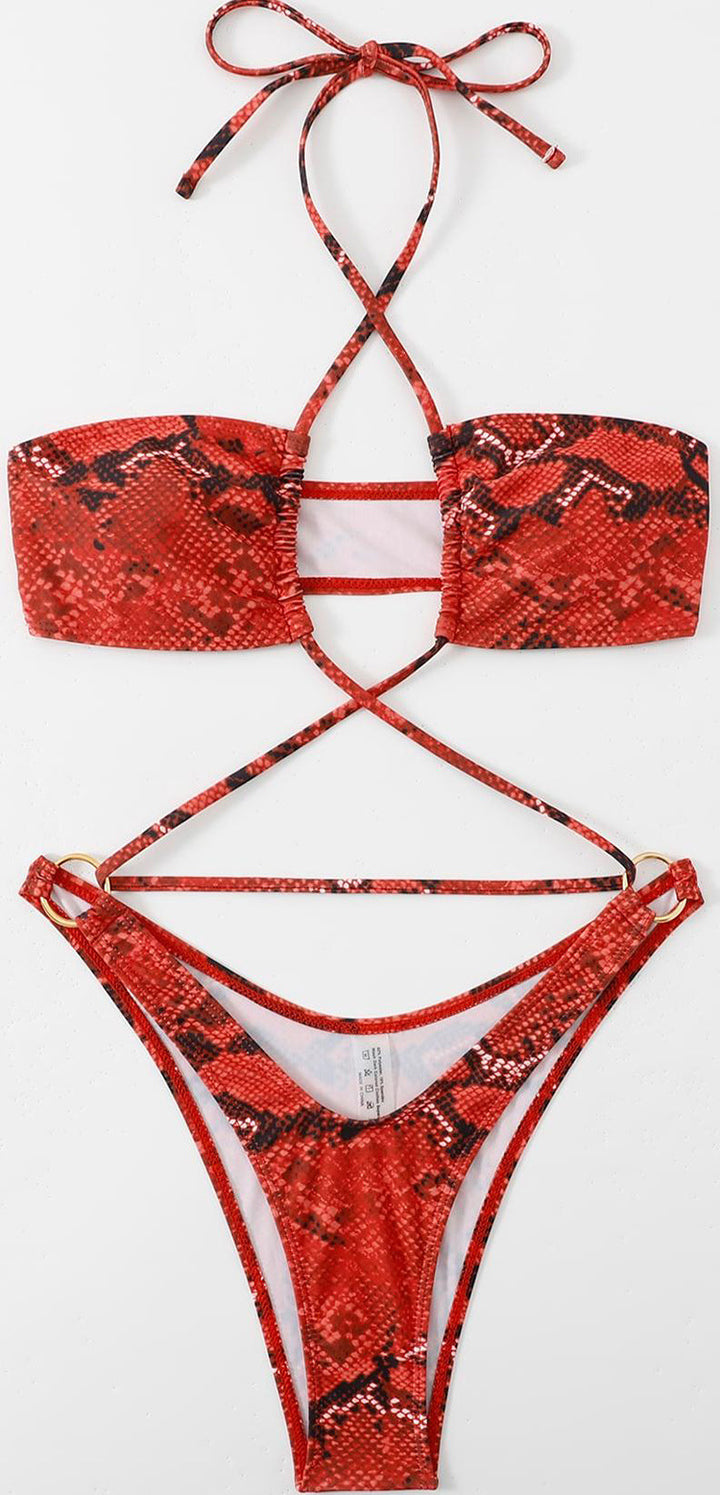 Damen Bandeau-Bikini mit raffinierten Schnittführungen Drune