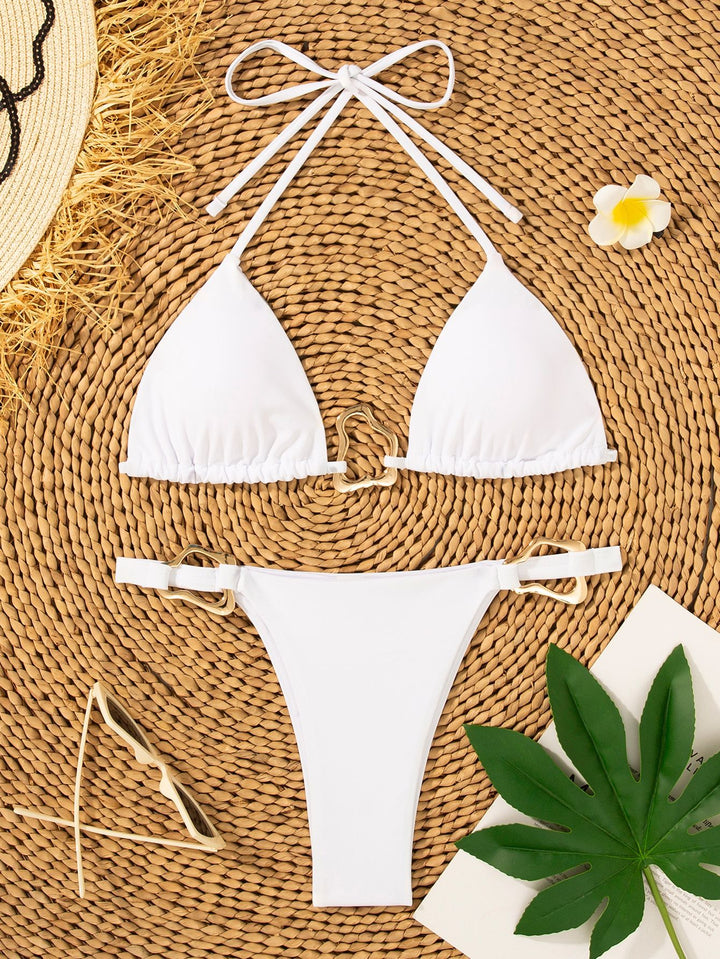 Damen Triangel-Bikini mit verstellbarem Halter und elegantem Schnallen-Detail Drune