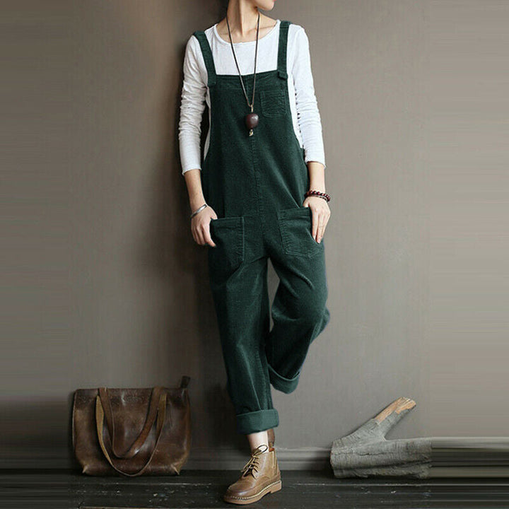 Damen Cord Latzhose Weit