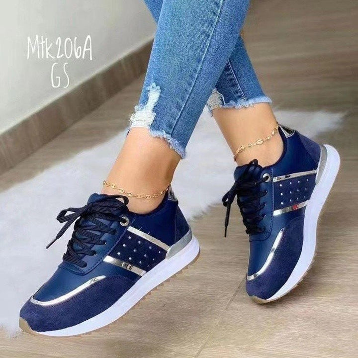 Damen Sportliche und elegante Fitness-Sneaker mit modischen Metallic-Akzenten Drune