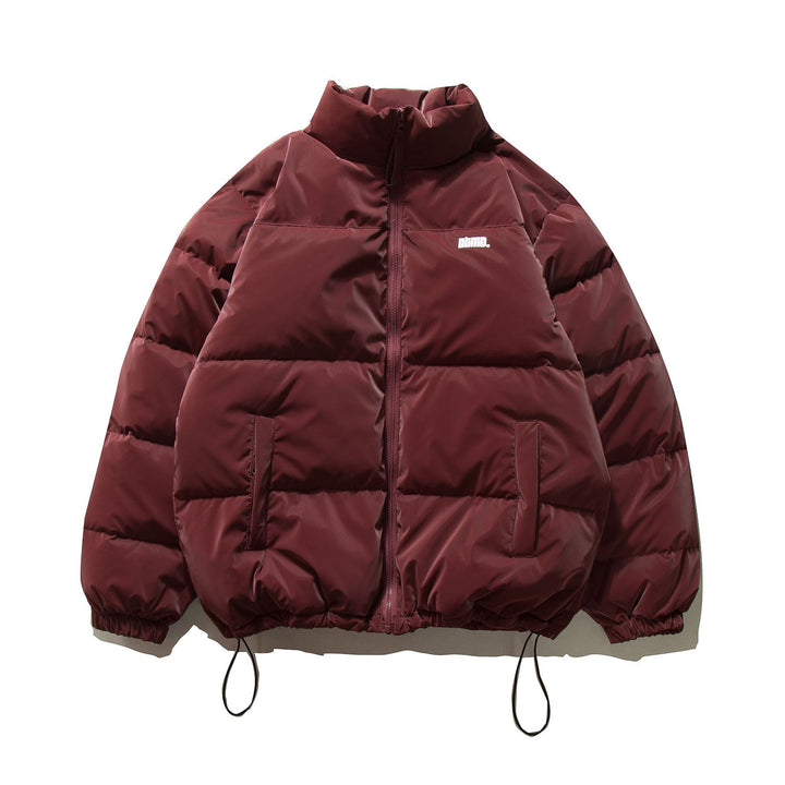 Unisex Kurzer Oversize Stepp-Puffer mit hohem Stehkragen und Kordelzug Drune