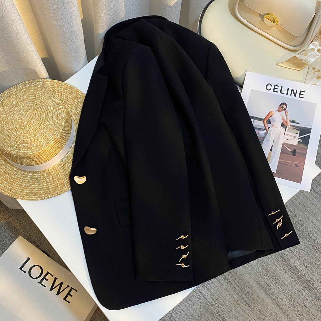 Damen Eleganter Blazer mit goldenen Details Drune