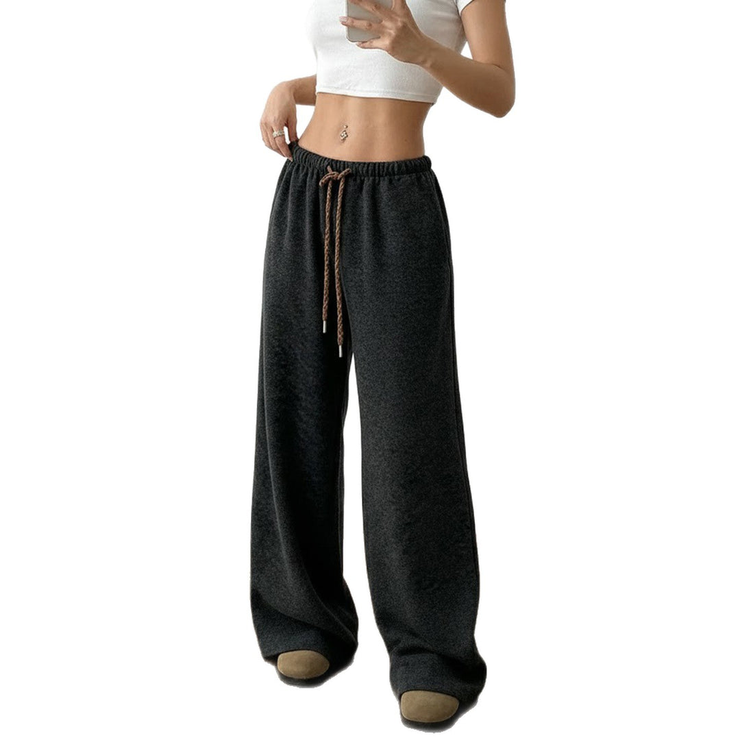 Damen Weite Freizeithose mit elastischem Bund und Kordelzug Drune