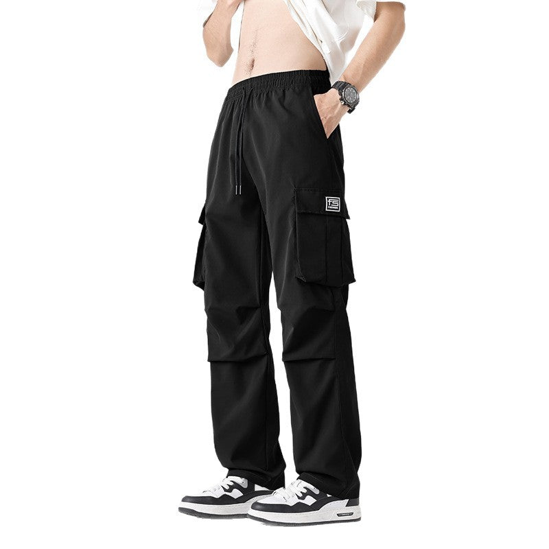 Herren Multifunktionale Cargo-Loungehose mit elastischem Tunnelzugbund, Mehrfachtaschen & verstellbarem Beinabschluss Drune