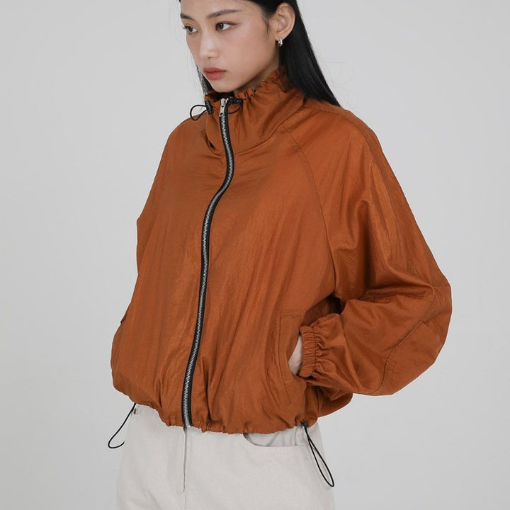 Damen atmungsaktive Jacke mit verstellbarem Kragen Drune