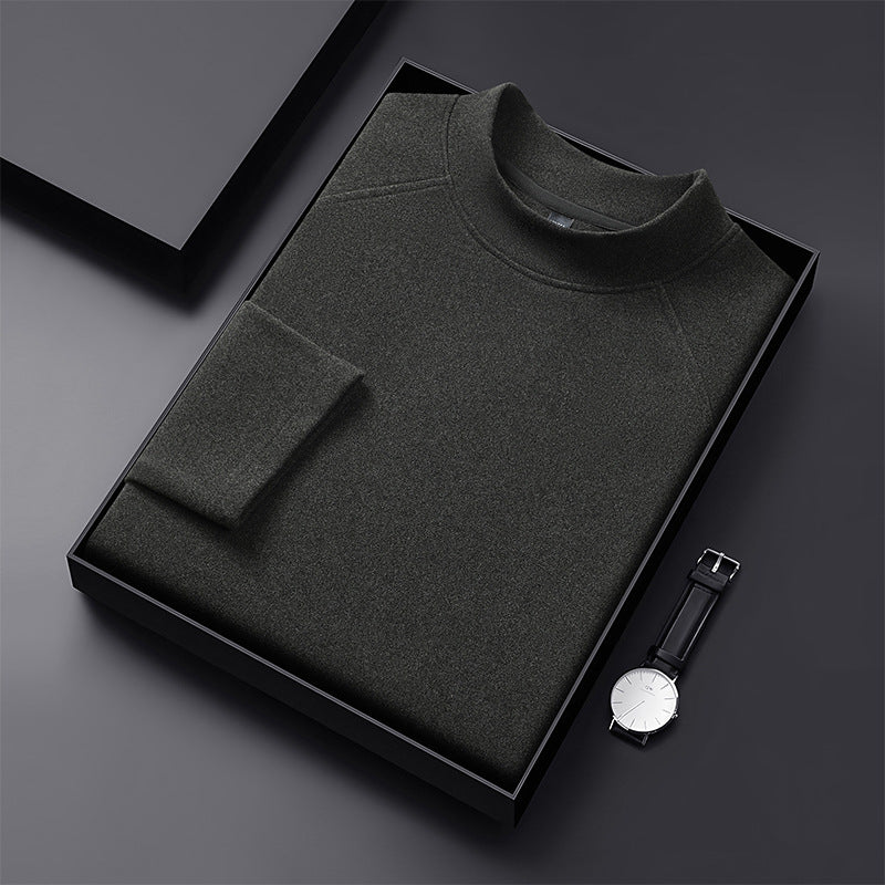 Herren Premium-Mockneck-Pullover aus feinem Woll-Mix mit Raglanärmeln Drune