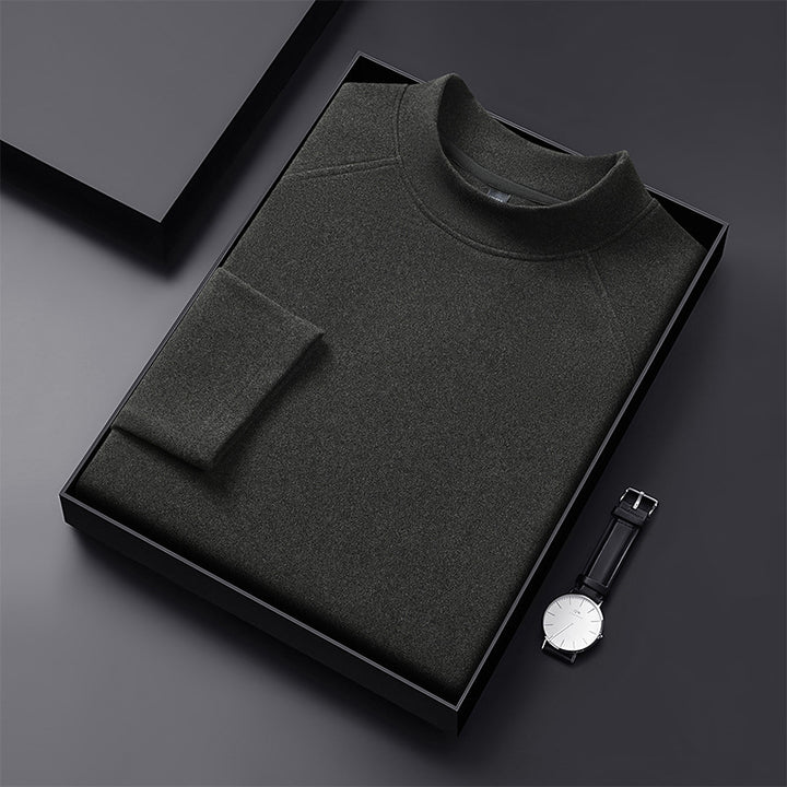 Herren Premium-Mockneck-Pullover aus feinem Woll-Mix mit Raglanärmeln Drune