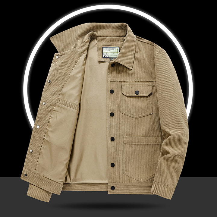 Herren Lässige Cordjacke mit praktischen Taschen und modischem Design Drune