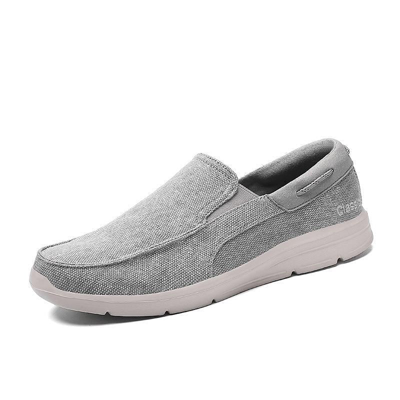 Herren nan legerer Canvas-Slipper mit elastischem Einsatz und stoßdämpfender Leichtsohle Drune