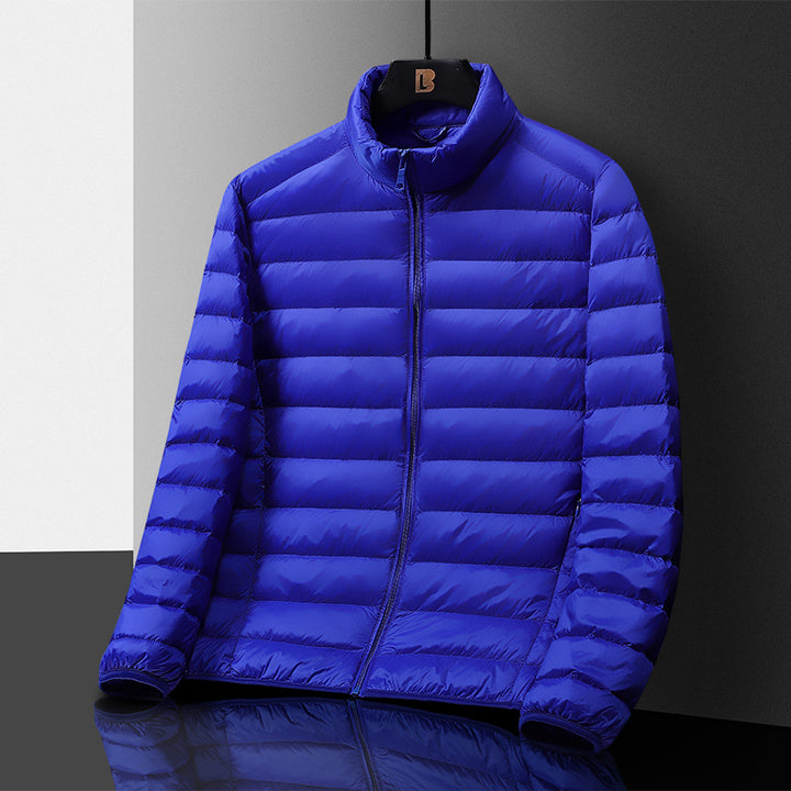 Herren Ultraleichte gesteppte Daunenimitat‑Steppjacke mit Stehkragen und Packfunktion Drune