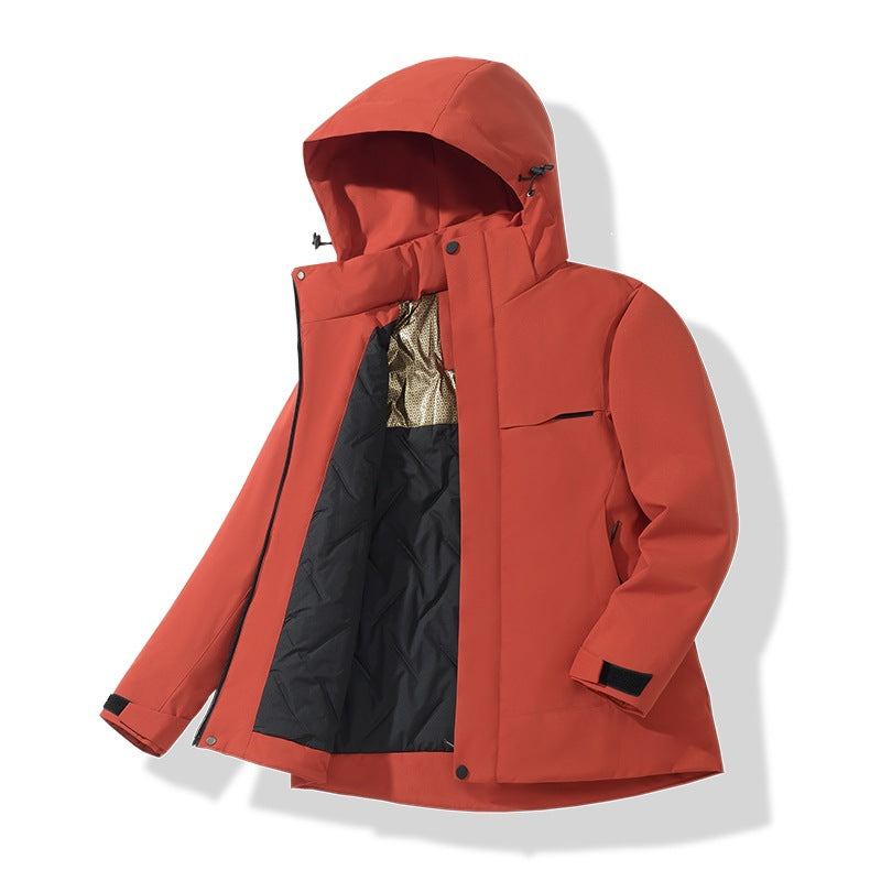 Herren Wasserabweisende Thermo-Parka mit Kapuze, gesteppter Innenseite & verdecktem Reißverschluss Drune