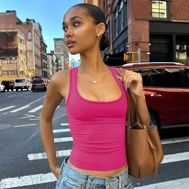 Damen Sportliches Tanktop mit breiten Trägern Drune