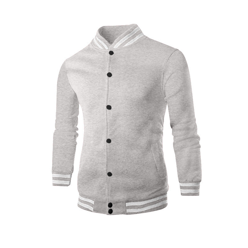 Herren nan College-Strickjacke im Retro-Look mit Rippkragen, Druckknopfverschluss und Eingrifftaschen Drune