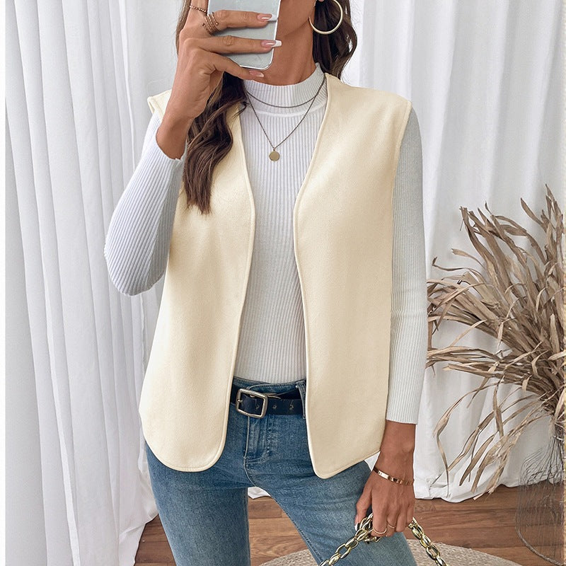 Damen Elegantes ärmelloses Blazer-Oberteil Drune