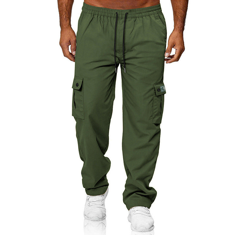 Herren Cargohose mit elastischem Bund, Kordelzug und Multifunktions-Taschen Drune