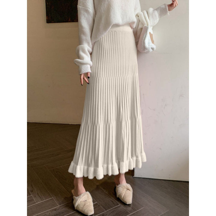 Damen Eleganter Plisseerock mit Volants Drune