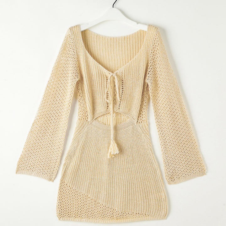 Damen Strickkleid mit Cut-Out und langen Ärmeln Drune