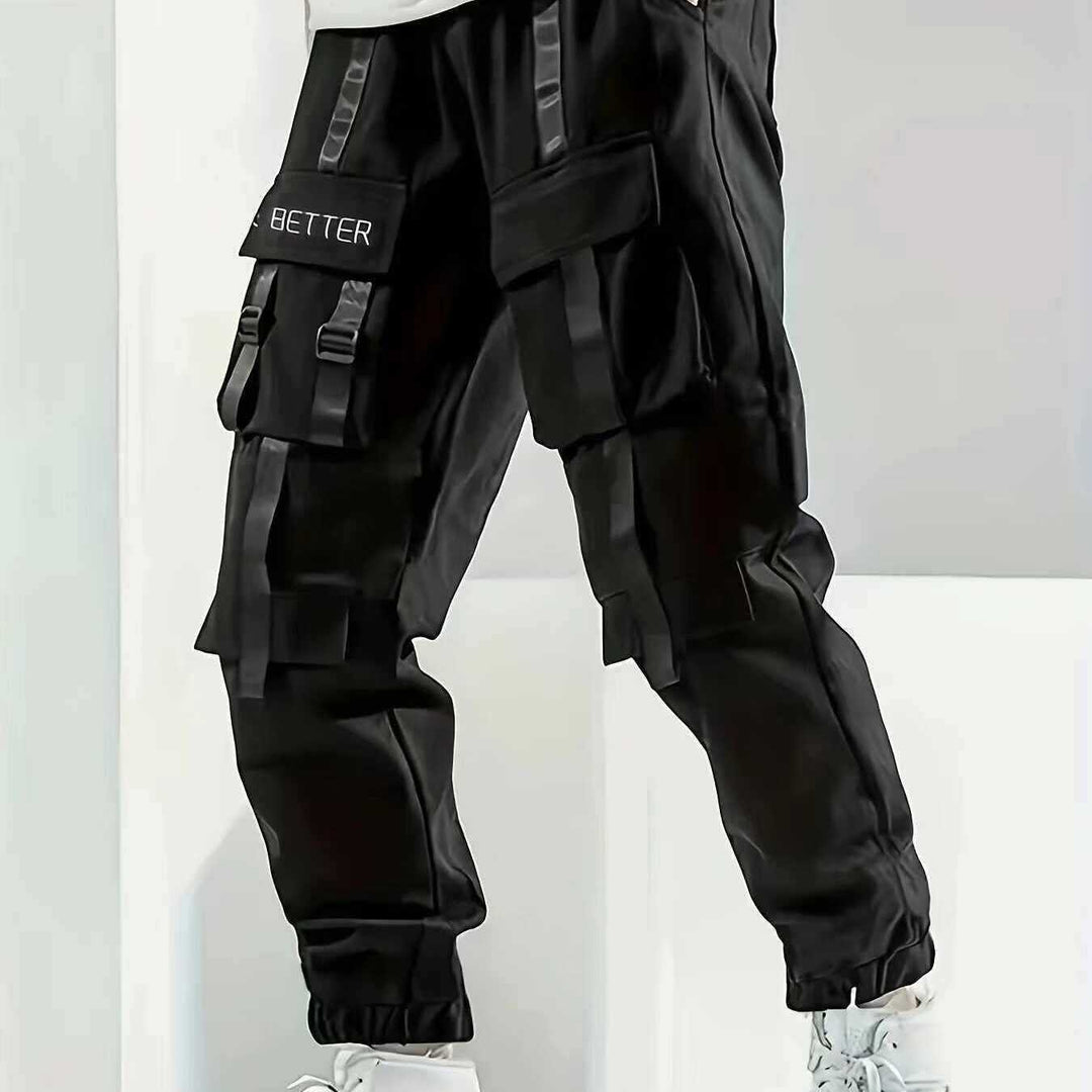 Herren Multifunktionale Cargo-Jogginghose mit Klapp‑ und Gurt-Details Drune