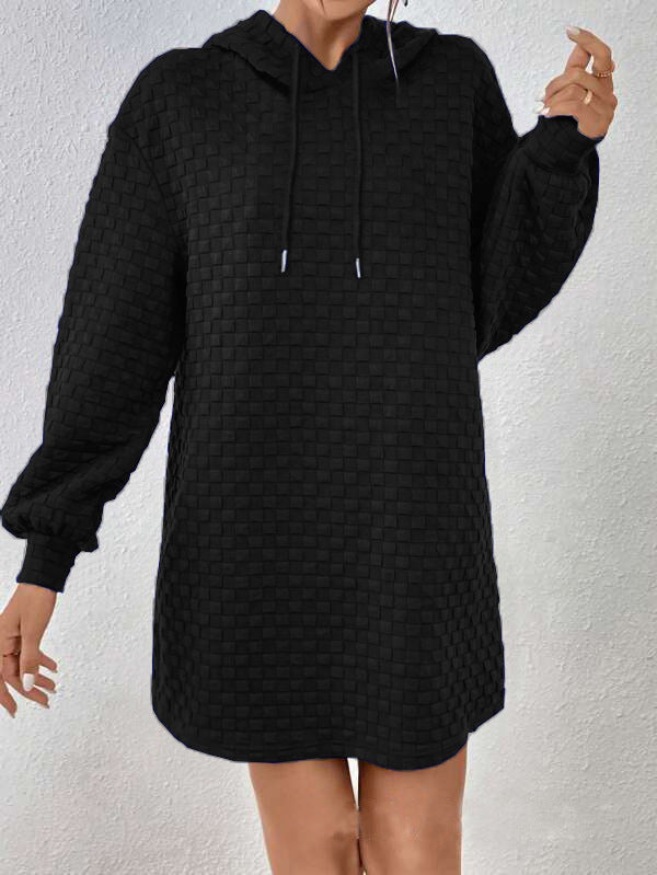 Damen Kapuzenkleid aus strukturiertem Material Drune