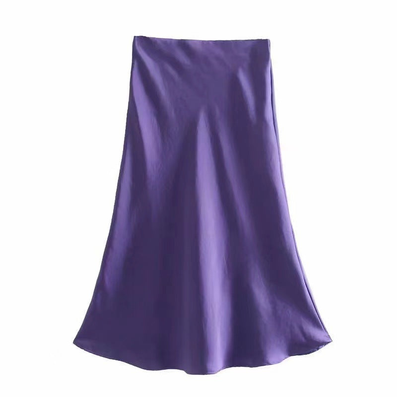Damen Maxi-Rock aus fließendem Stoff mit elegantem Fall Drune