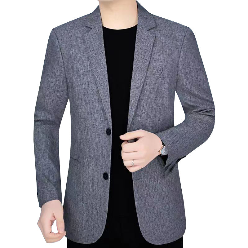 Herren Schmal geschnittenes Einreihiges City-Blazer mit strukturierter Wollmischung Drune