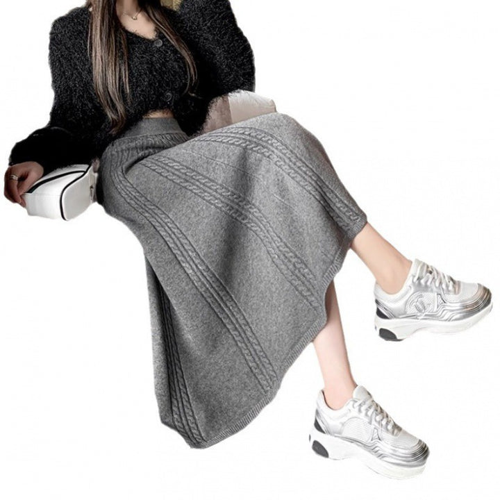 Damen Strick MIDI-Rock Drune
