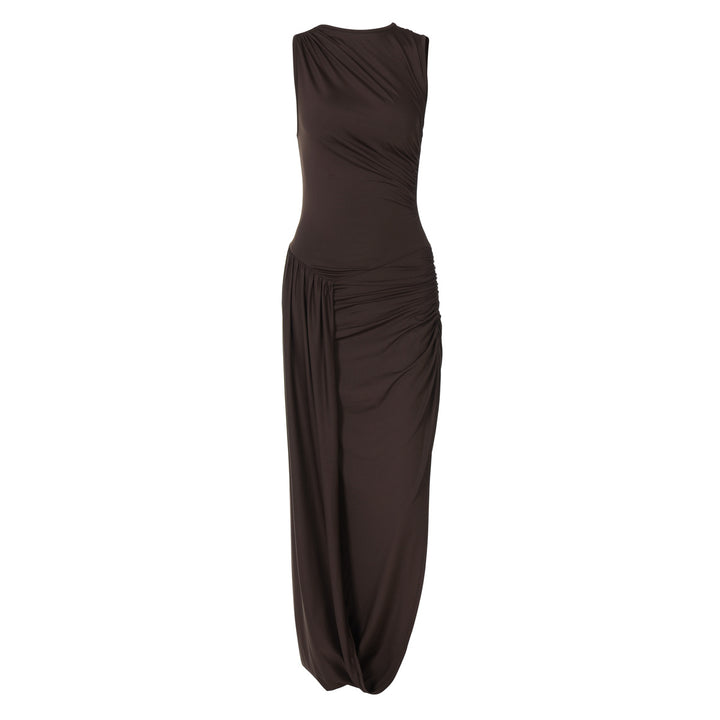Damen Elegantes Maxikleid mit raffiniertem Wickeldesign Drune