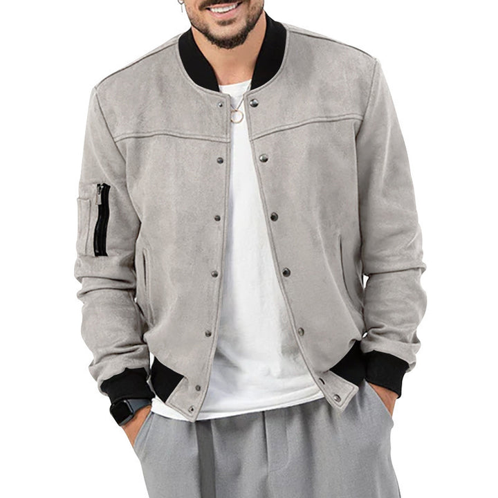 Herren modische Bomberjacke mit praktischen Taschen und elastischen Bündchen Drune
