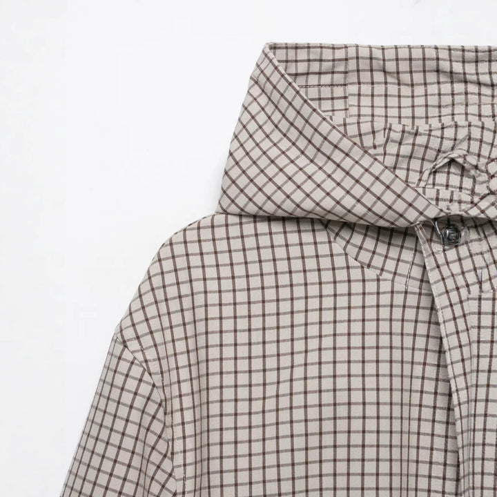 Damen Kariertes Cropped-Blouson mit Kapuze, Tunnelzug und Reißverschluss Drune