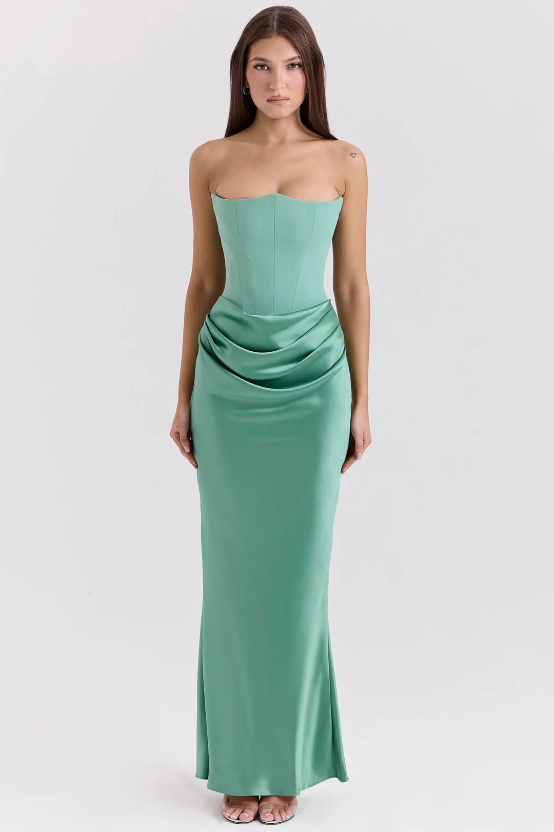 Damen elegantes, figurbetontes Abendkleid mit raffiniertem Taillendetail Drune