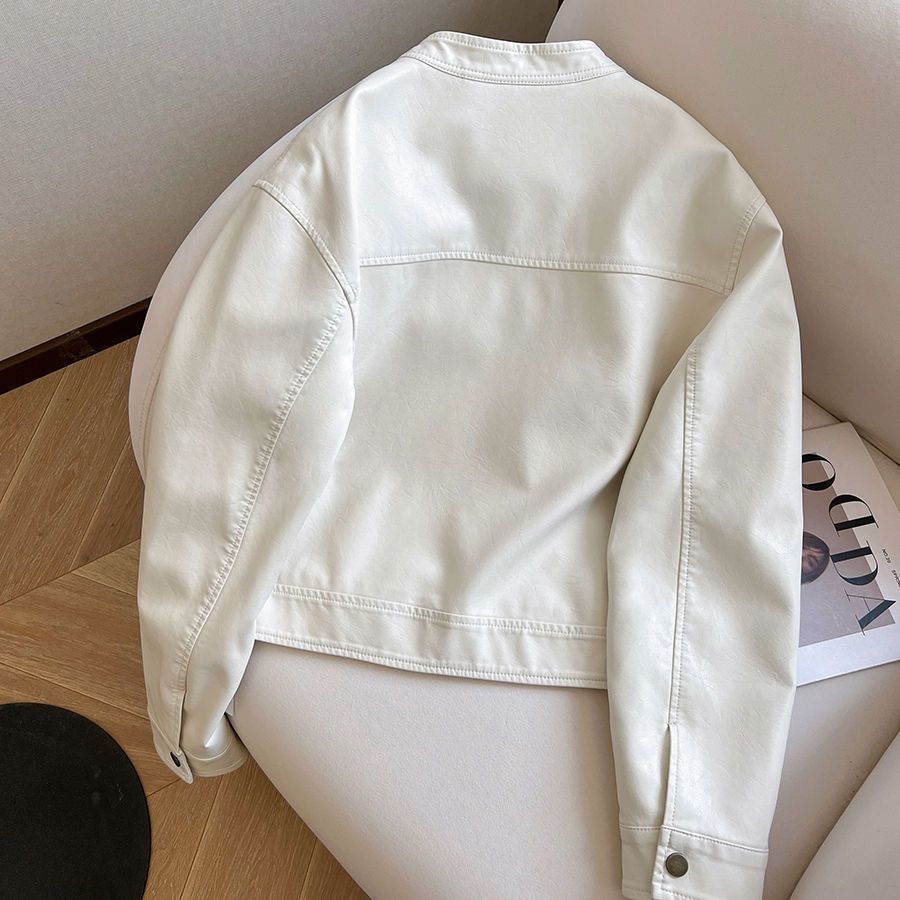Damen Kunstlederjacke mit zeitlosem Schnitt Drune