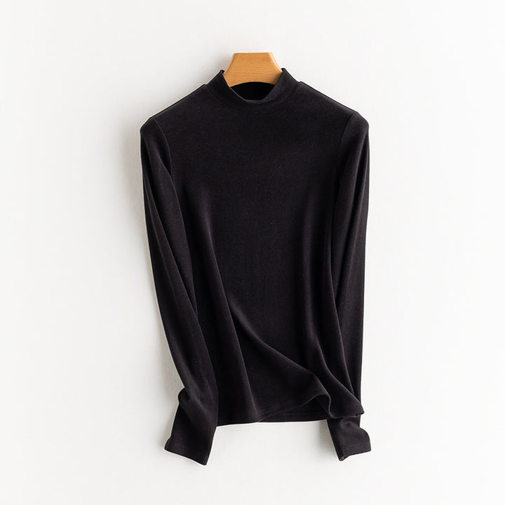 Damen Feines Langarmshirt mit Stehkragen aus Stretch‑Jersey, figurnahe Silhouette Drune