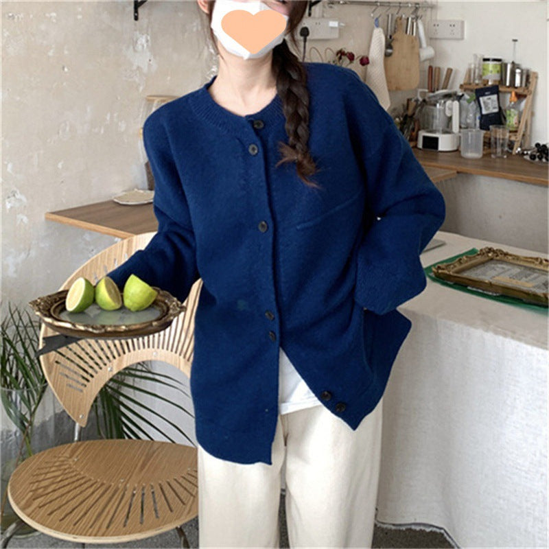 Damen lässiger Strickcardigan mit feiner Textur und praktischen Knopfdetails Drune