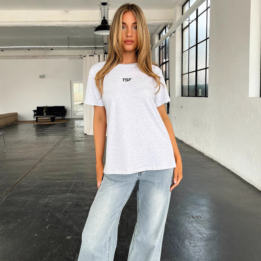 Damen trendiges T-Shirt mit lässigem Schnitt und hochwertigem Baumwollmaterial Drune