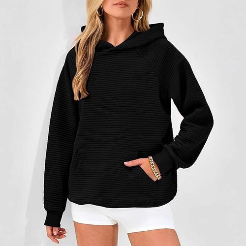 Damen lässiger Kapuzenpullover mit strukturiertem Stoff Drune