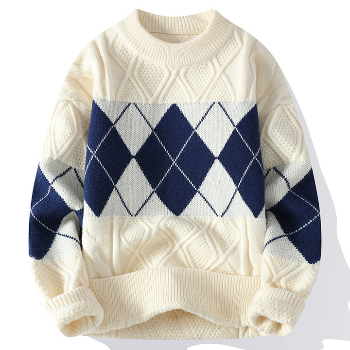 Herren Strickpullover mit diamantförmigem Muster Drune